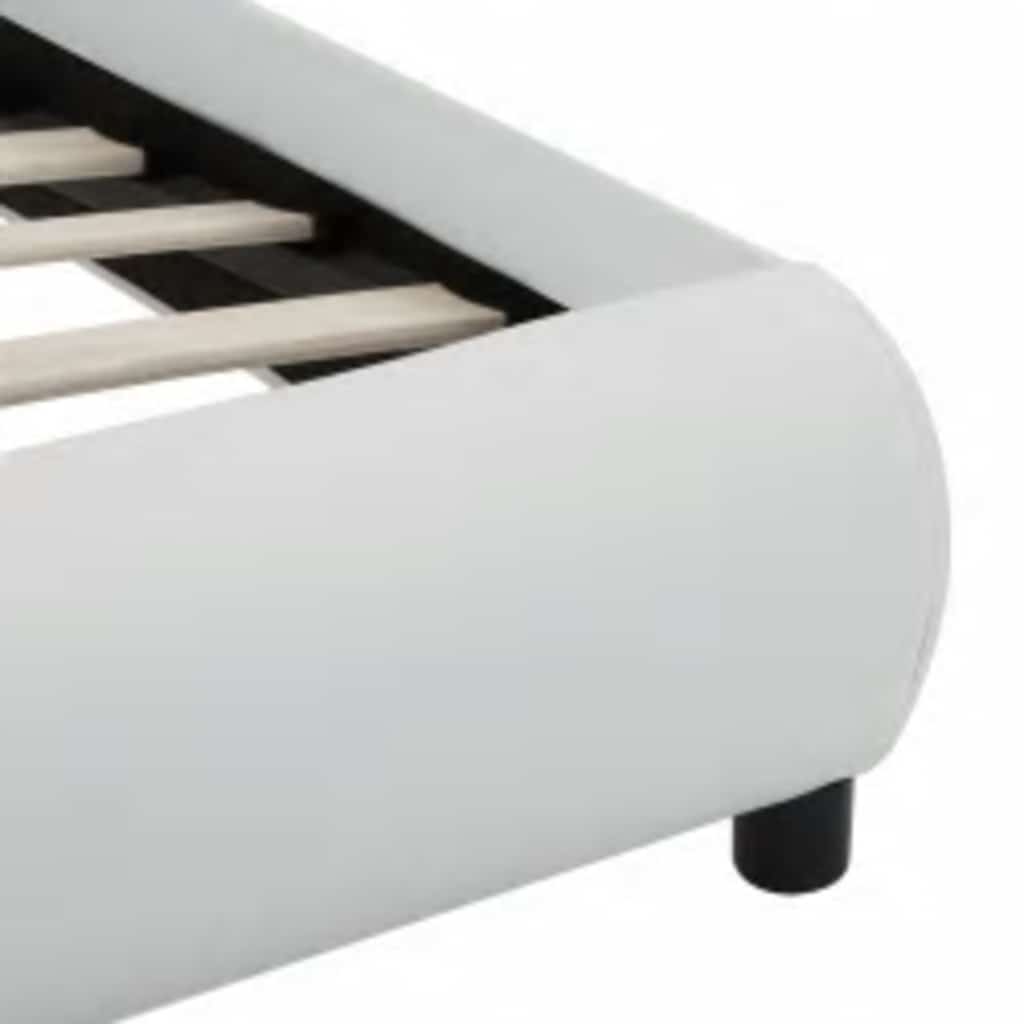 Rám Postele S Led Světlem Bílý Umělá Kůže 90 X 200 Cm