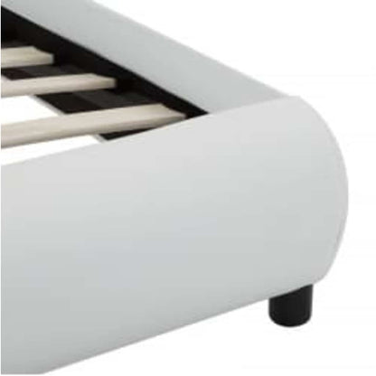 Rám Postele S Led Světlem Bílý Umělá Kůže 100 X 200 Cm