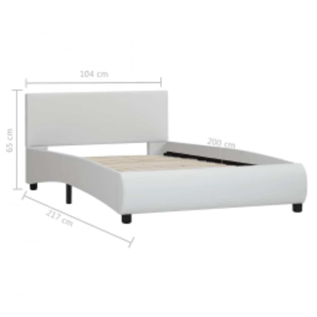 Rám Postele S Led Světlem Bílý Umělá Kůže 100 X 200 Cm