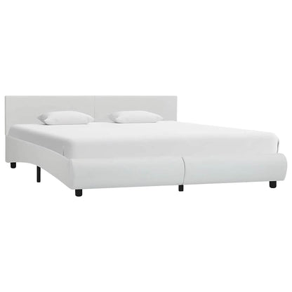 Rám Postele S Led Světlem Bílý Umělá Kůže 160 X 200 Cm