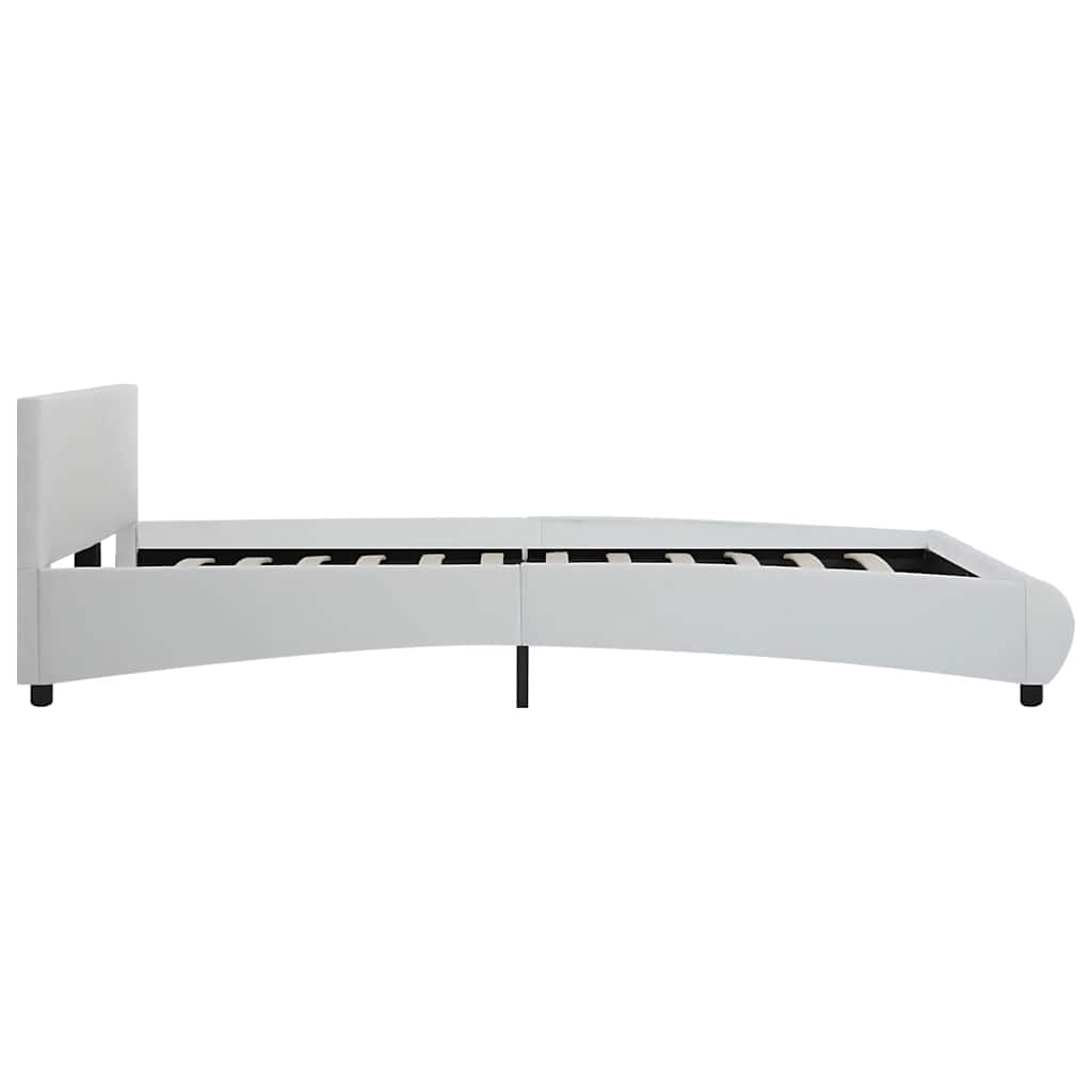 Rám Postele S Led Světlem Bílý Umělá Kůže 160 X 200 Cm