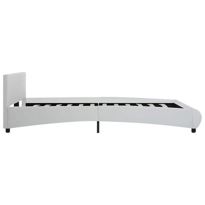 Rám Postele S Led Světlem Bílý Umělá Kůže 160 X 200 Cm