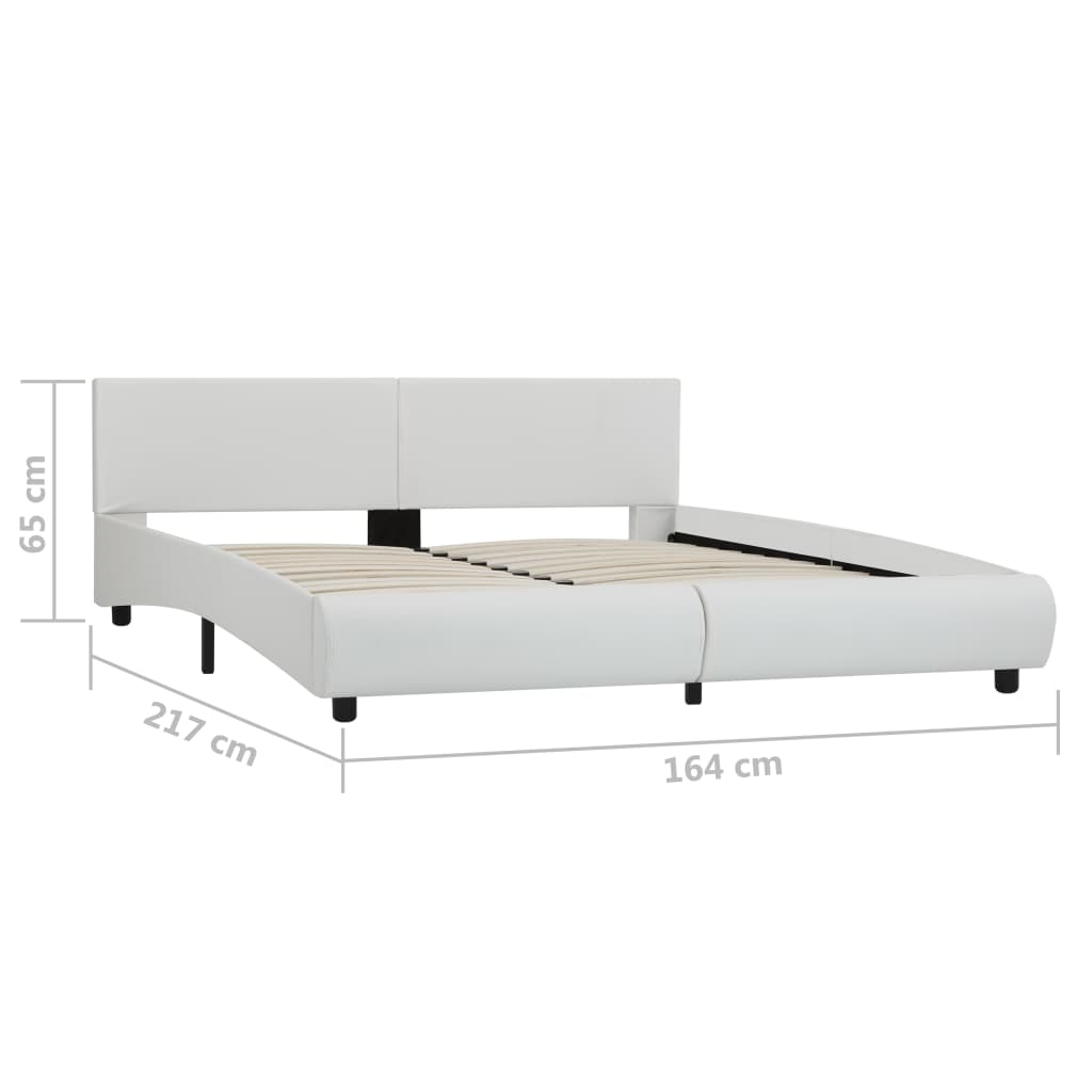Rám Postele S Led Světlem Bílý Umělá Kůže 160 X 200 Cm