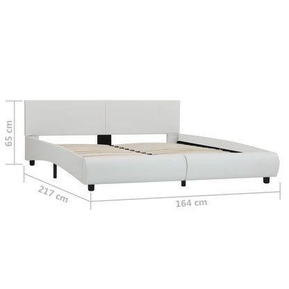 Rám Postele S Led Světlem Bílý Umělá Kůže 160 X 200 Cm
