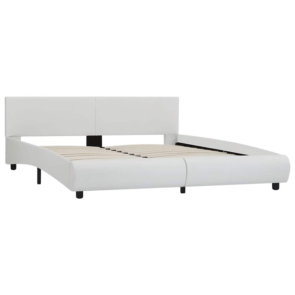 Rám Postele S Led Světlem Bílý Umělá Kůže 180 X 200 Cm