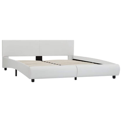 Rám Postele S Led Světlem Bílý Umělá Kůže 180 X 200 Cm