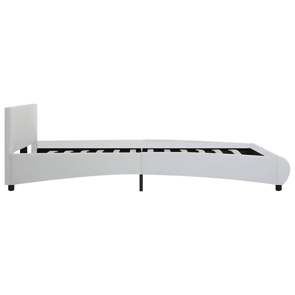 Rám Postele S Led Světlem Bílý Umělá Kůže 180 X 200 Cm