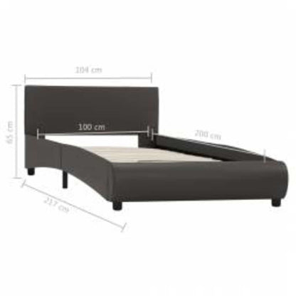 Rám Postele S Led Světlem Šedý Umělá Kůže 100 X 200 Cm