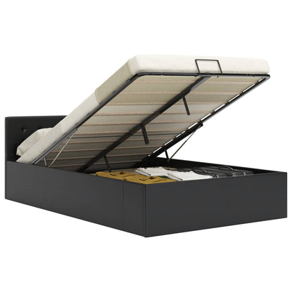 Rám Postele Zvedací Úložný Prostor Bílý Umělá Kůže