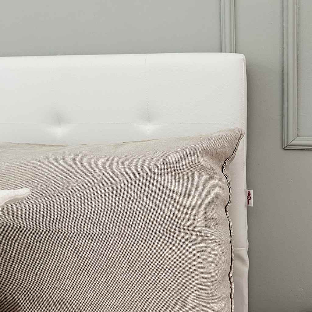 Rám Postele Zvedací Úložný Prostor Bílý Umělá Kůže