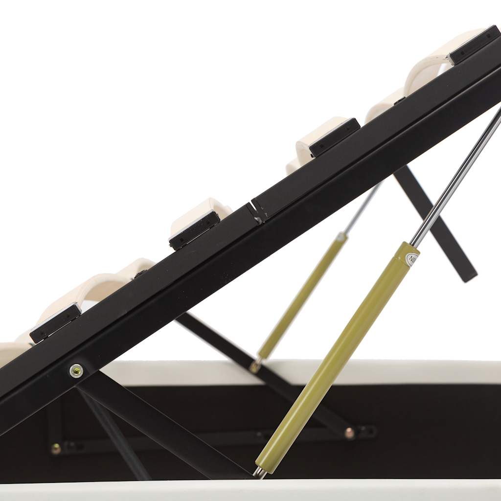 Rám Postele Zvedací Úložný Prostor Bílý Umělá Kůže