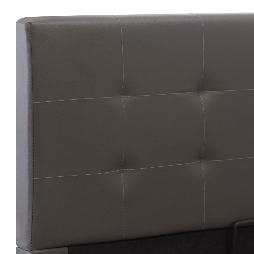 Rám Postele S Úložným Prostorem Šedý Umělá Kůže 140 X 200 Cm