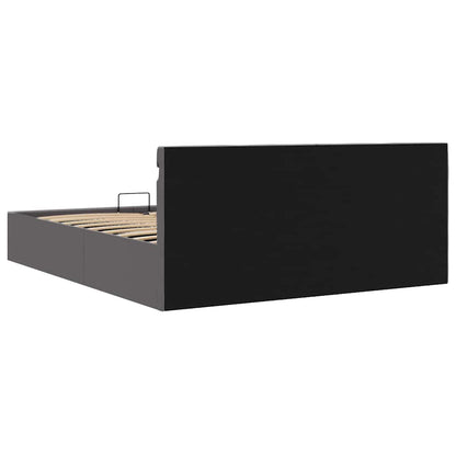 Rám Postele Led S Úložným Prostorem Šedý Umělá Kůže 160X200 Cm