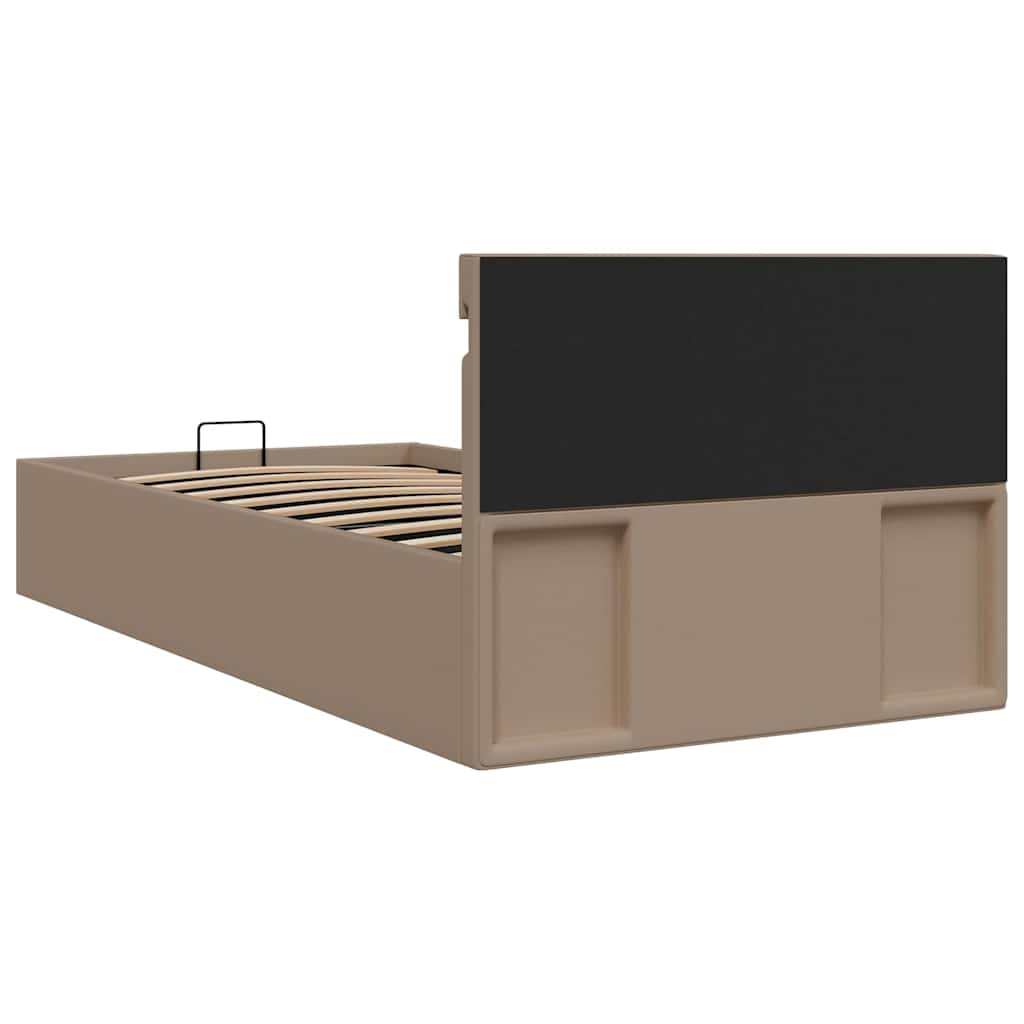Rám Postele Led Úložný Prostor Cappuccino Umělá Kůže 100X200 Cm