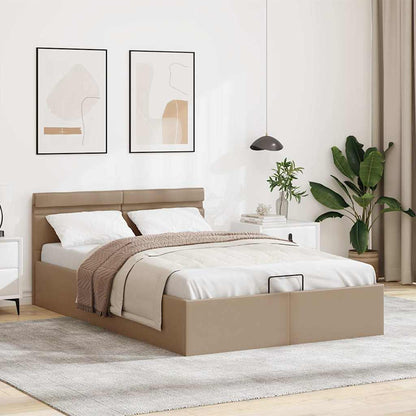 Rám Postele Led Úložný Prostor Cappuccino Umělá Kůže 140X200 Cm