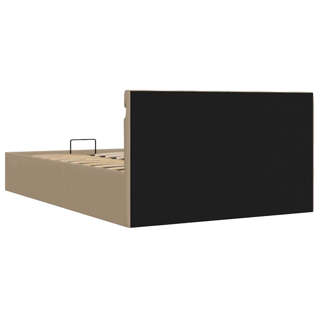 Rám Postele Led Úložný Prostor Cappuccino Umělá Kůže 140X200 Cm