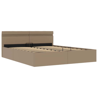 Rám Postele Led Úložný Prostor Cappuccino Umělá Kůže 160X200 Cm