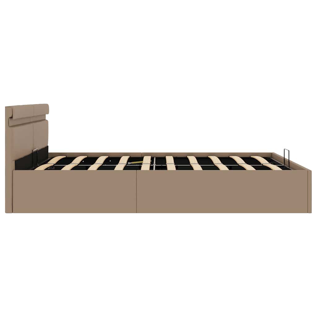 Rám Postele Led Úložný Prostor Cappuccino Umělá Kůže 160X200 Cm