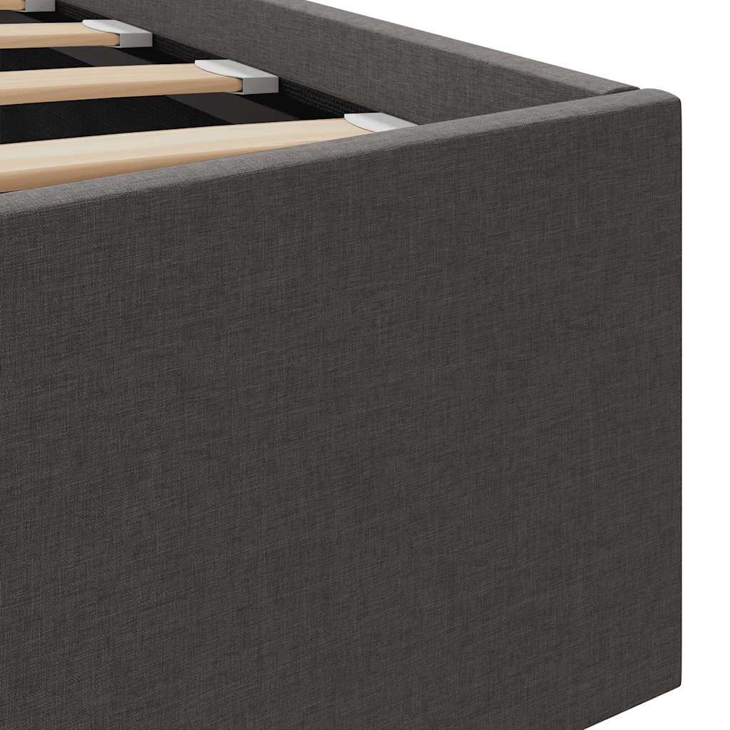 Rám Postele S Úložným Prostorem Tmavě Šedý Textil 120 X 200 Cm