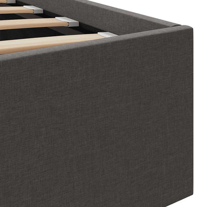 Rám Postele S Úložným Prostorem Tmavě Šedý Textil 120 X 200 Cm