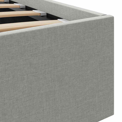 Rám Postele S Úložným Prostorem Světle Šedý Textil 100 X 200 Cm