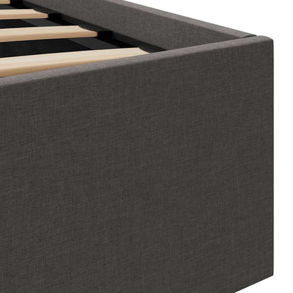 Rám Postele S Úložným Prostorem Led Tmavě Šedý Textil 90X200 Cm
