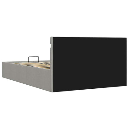 Rám Postele Led Úložný Prostor Světle Šedý Textil 120 X 200 Cm