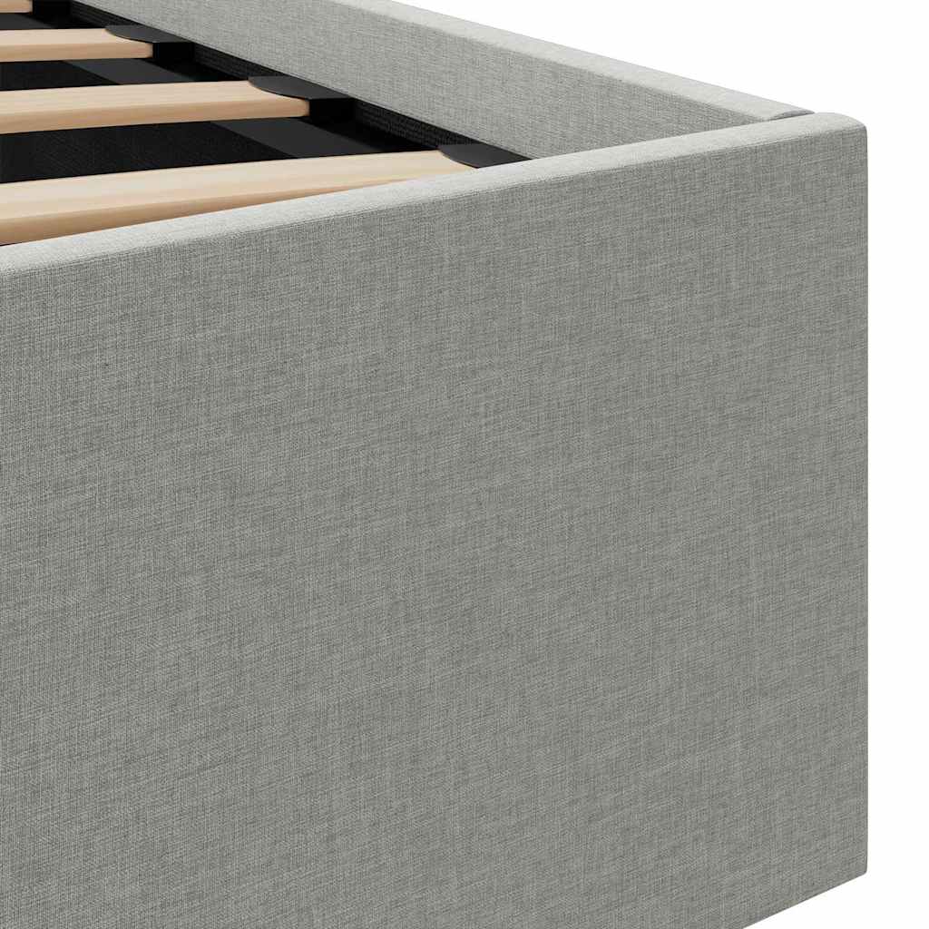 Rám Postele Led Úložný Prostor Světle Šedý Textil 120 X 200 Cm