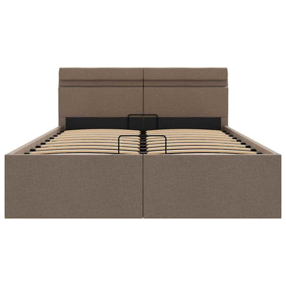 Rám Postele Led S Úložným Prostorem Taupe Textil 120 X 200 Cm