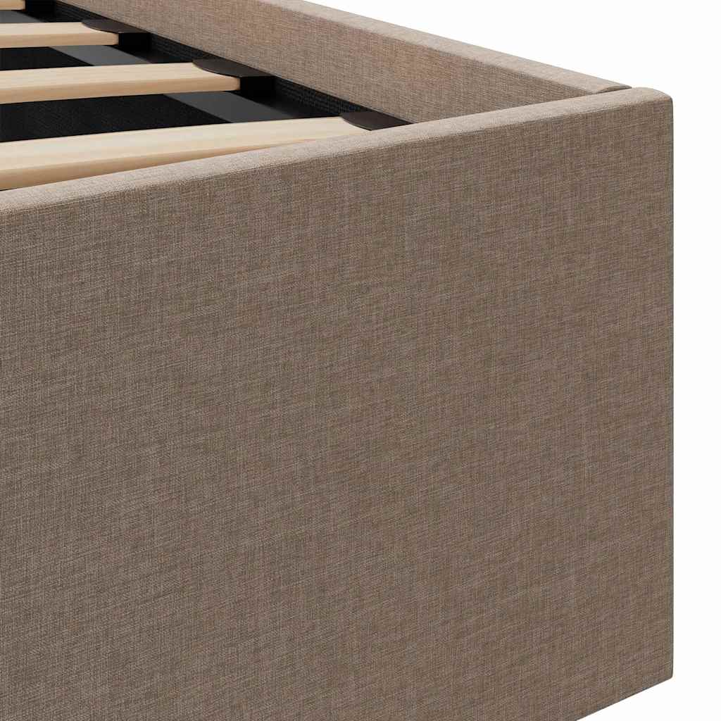 Rám Postele Led S Úložným Prostorem Taupe Textil 120 X 200 Cm