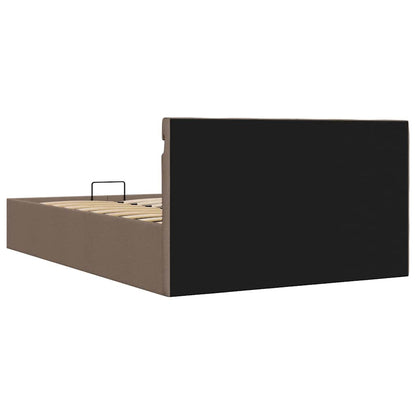 Rám Postele S Úložným Prostorem Led Taupe Textil 140 X 200 Cm
