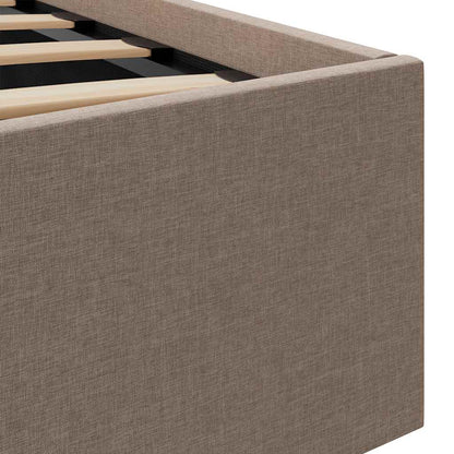 Rám Postele S Úložným Prostorem Led Taupe Textil 140 X 200 Cm