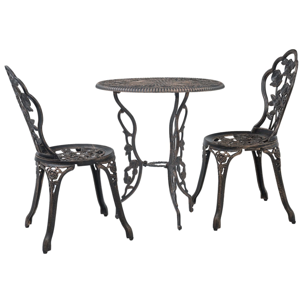 3Dílný Bistro Set Litý Hliník Zelený