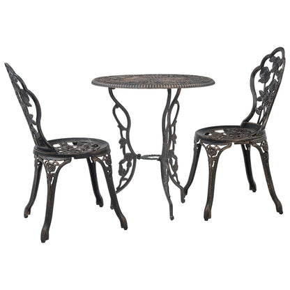 3Dílný Bistro Set Litý Hliník Zelený