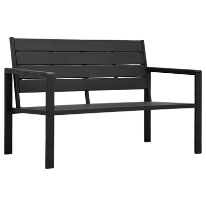 Zahradní Lavice 120 Cm Hdpe Černá Dřevěný Vzhled