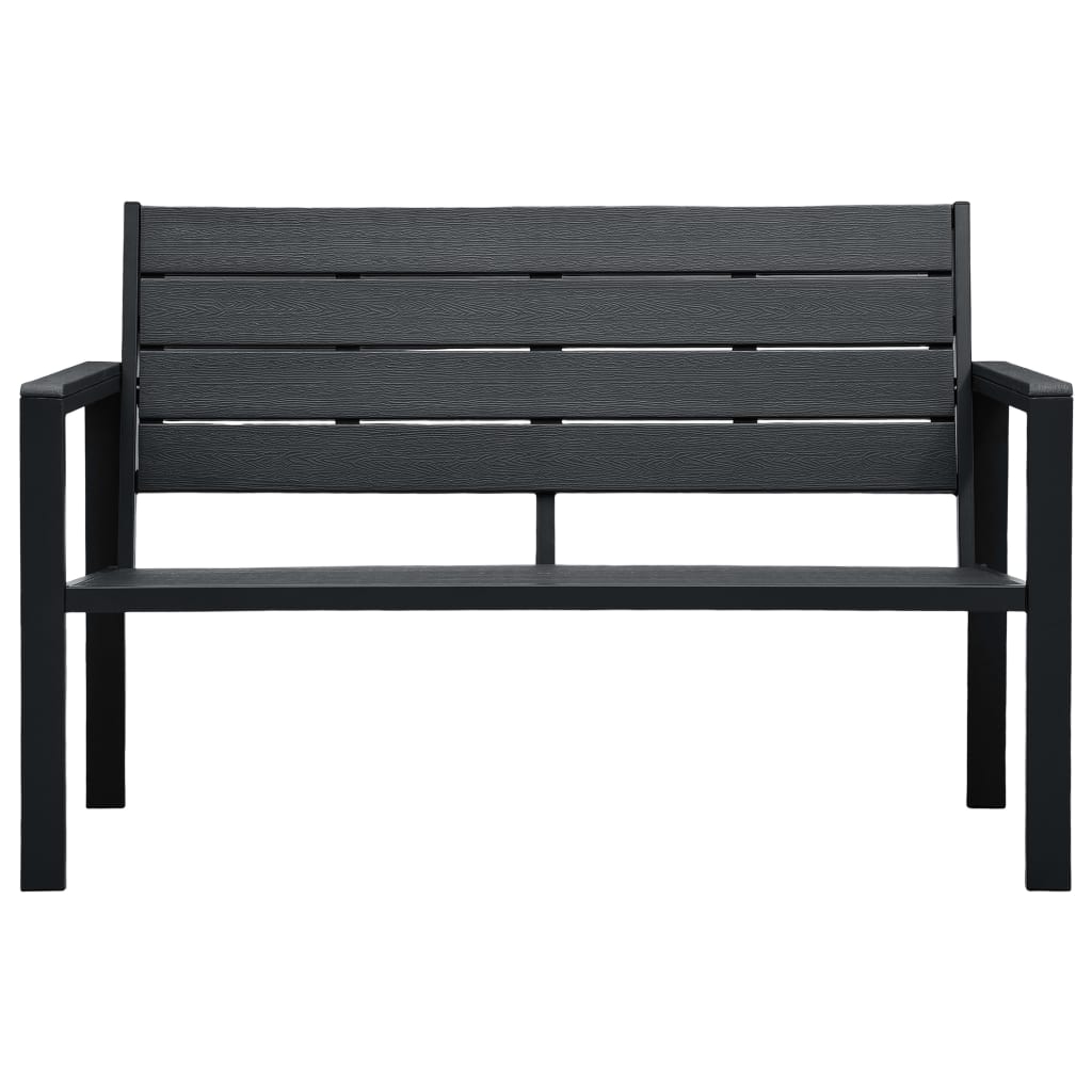 Zahradní Lavice 120 Cm Hdpe Černá Dřevěný Vzhled