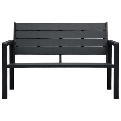 Zahradní Lavice 120 Cm Hdpe Černá Dřevěný Vzhled
