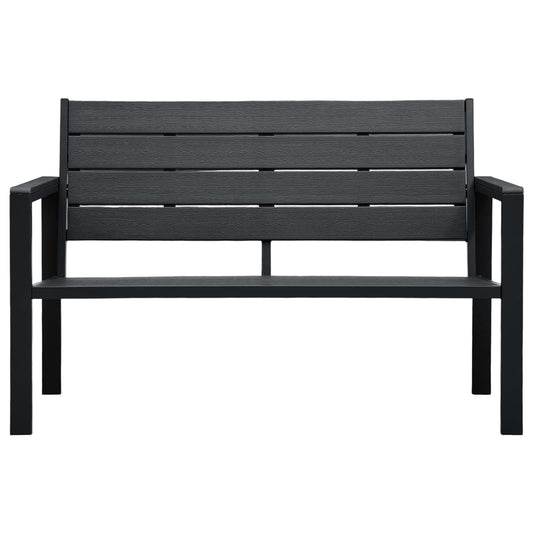Zahradní Lavice 120 Cm Hdpe Černá Dřevěný Vzhled