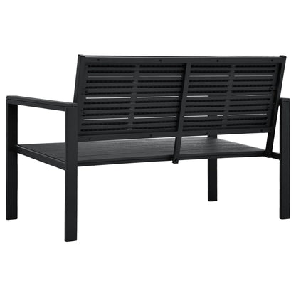 Zahradní Lavice 120 Cm Hdpe Černá Dřevěný Vzhled