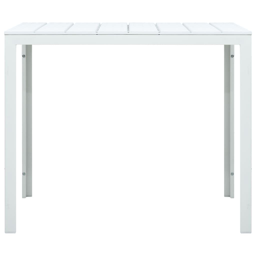 Konferenční Stolek Bílý 78X78X74 Cm Hdpe Dřevěný Vzhled