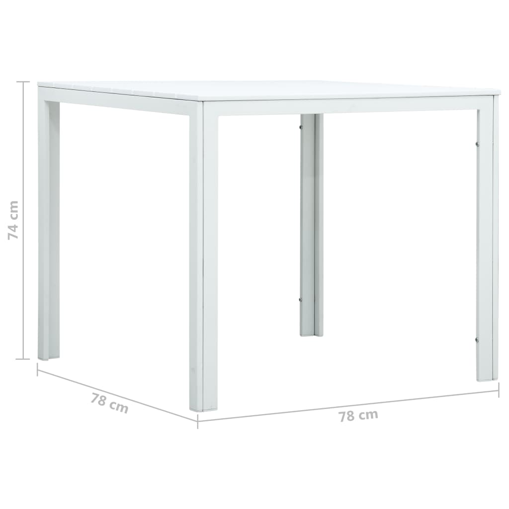 Konferenční Stolek Bílý 78X78X74 Cm Hdpe Dřevěný Vzhled