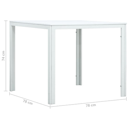 Konferenční Stolek Bílý 78X78X74 Cm Hdpe Dřevěný Vzhled