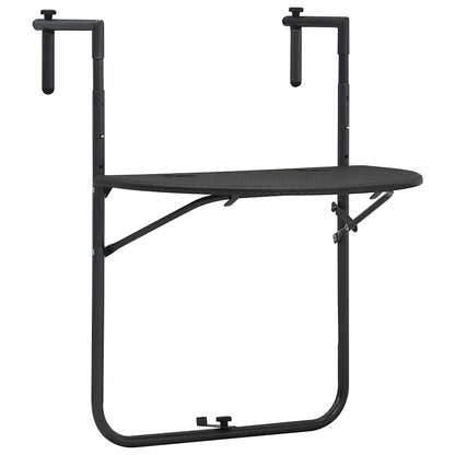 Závěsný Stůl Na Balkon Hnědý 60X64X83,5Cm Plast Ratanový Vzhled