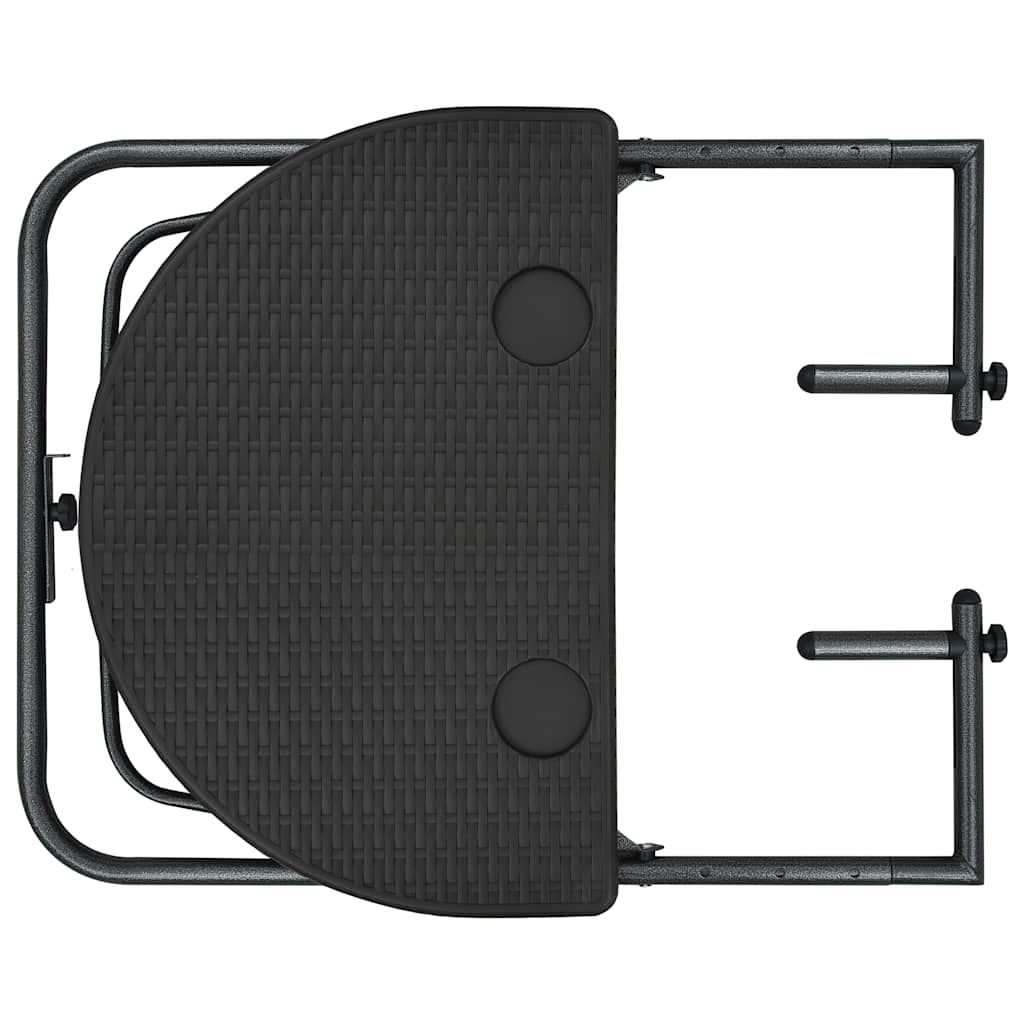 Závěsný Stůl Na Balkon Hnědý 60X64X83,5Cm Plast Ratanový Vzhled