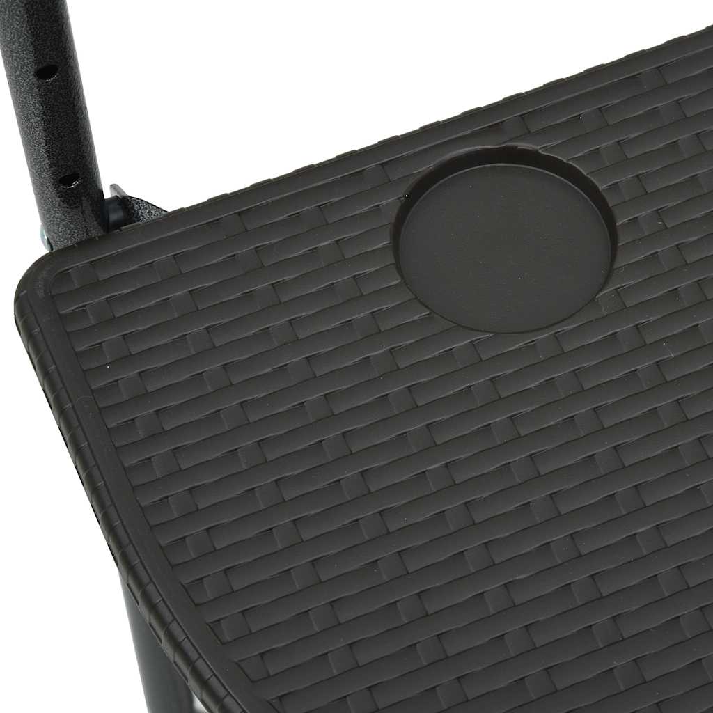 Závěsný Stůl Na Balkon Hnědý 60X64X83,5Cm Plast Ratanový Vzhled