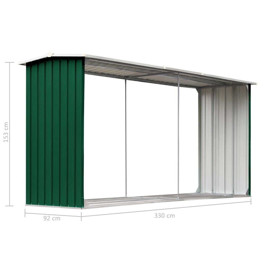 Zahradní Kůlna Na Dříví Pozinkovaná Ocel 330X92X153 Cm