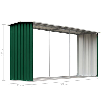 Zahradní Kůlna Na Dříví Pozinkovaná Ocel 330X92X153 Cm