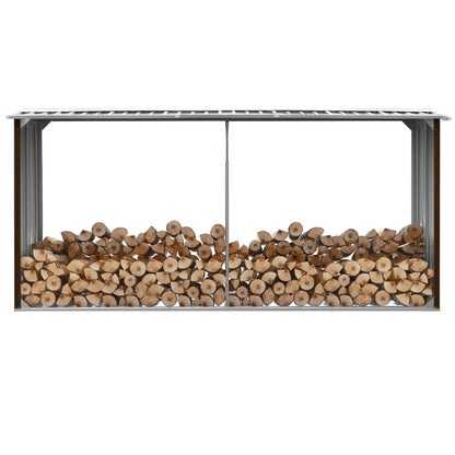 Zahradní Kůlna Na Dříví Pozinkovaná Ocel 330X92X153 Cm