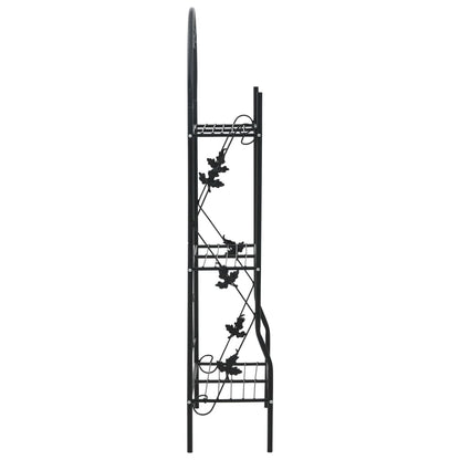 Stojan Na Květiny Se 3 Policemi Černý 52 X 28 X 128 Cm Železo
