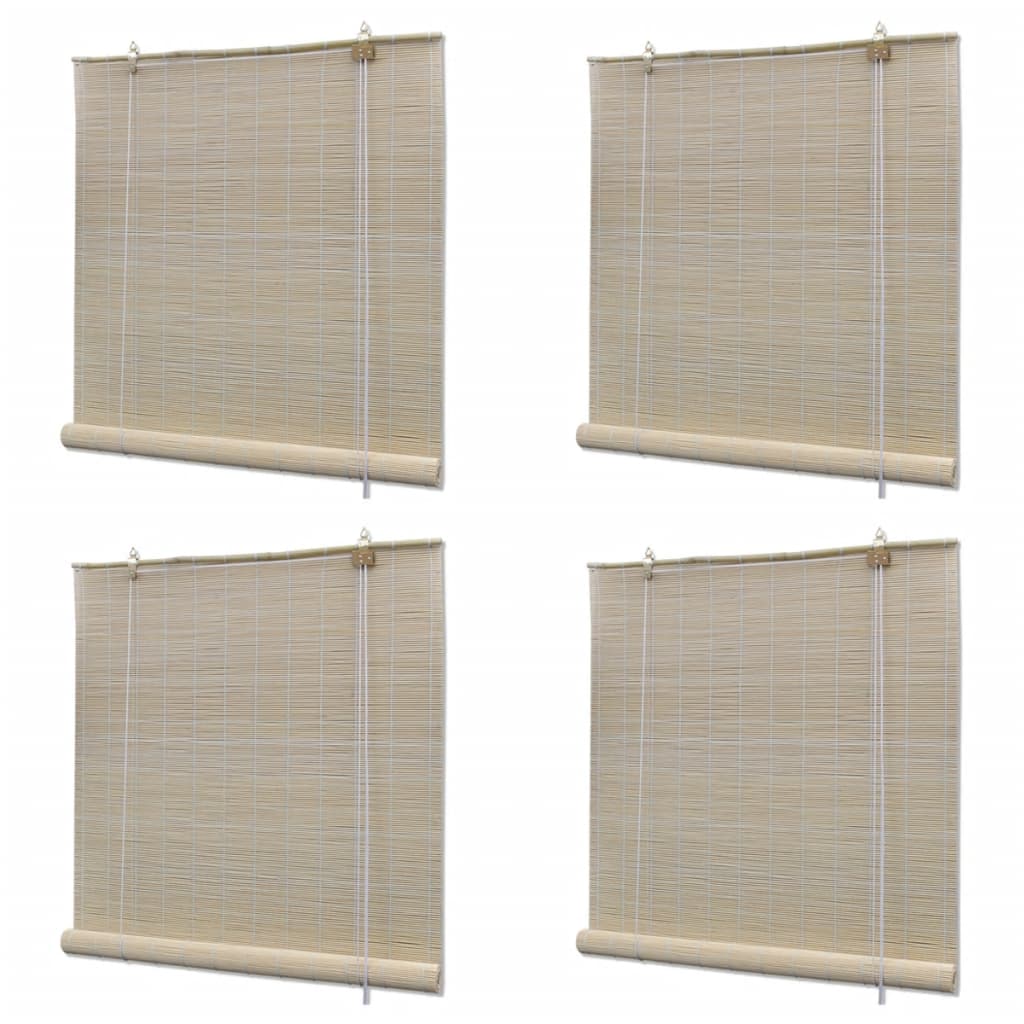 Zatemňovací Rolety Z Přírodního Bambusu 4 Ks 120 X 160 Cm